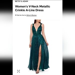 Betsey & adam metallic emerald dress
